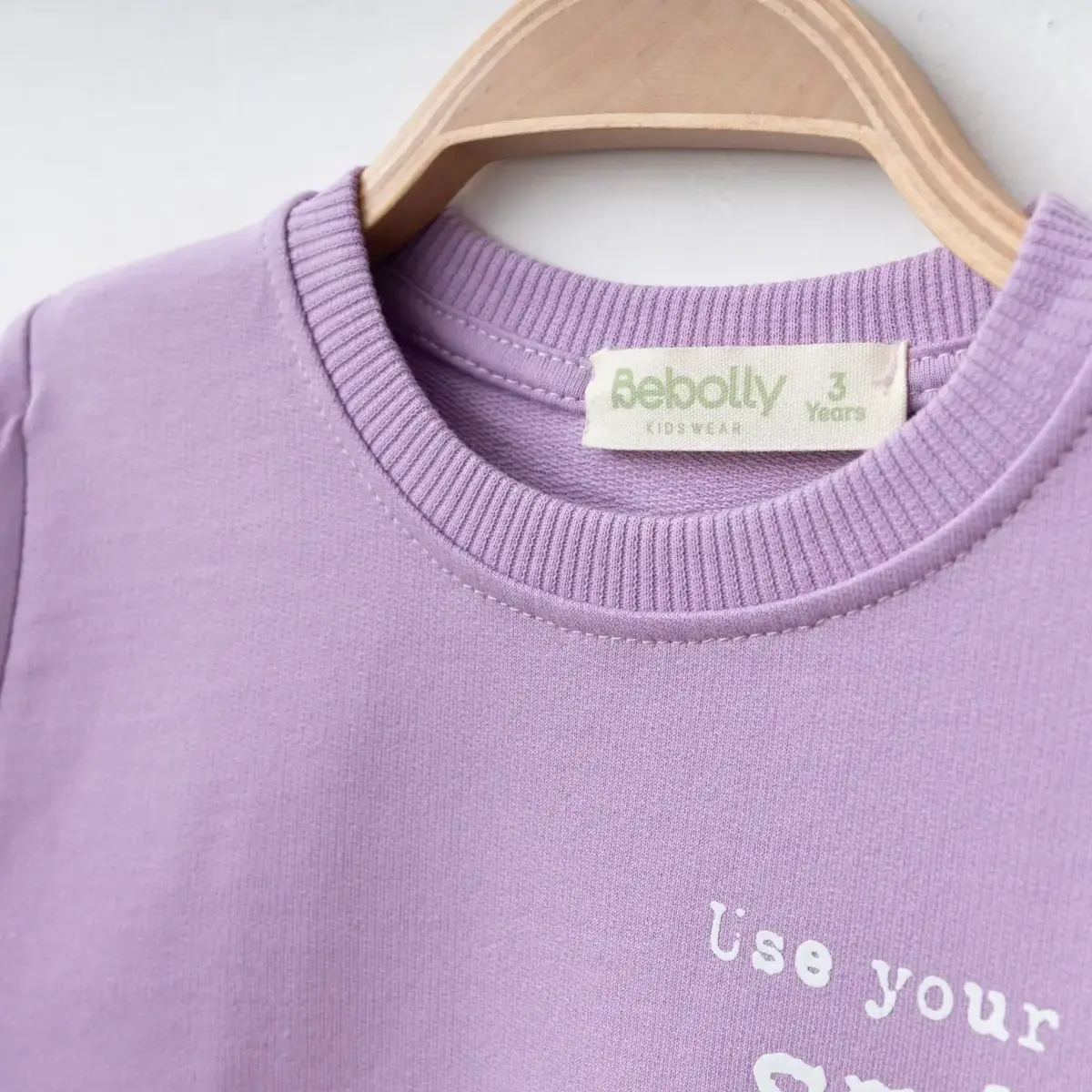 Bebolly Sweatshirt Smile Baskılı Lila