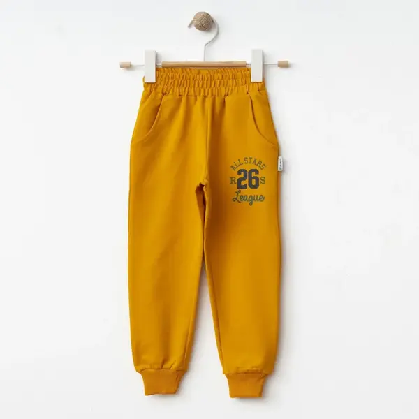 Winimo Çocuk Eşofman Altı Stars 26 Baskılı Hardal