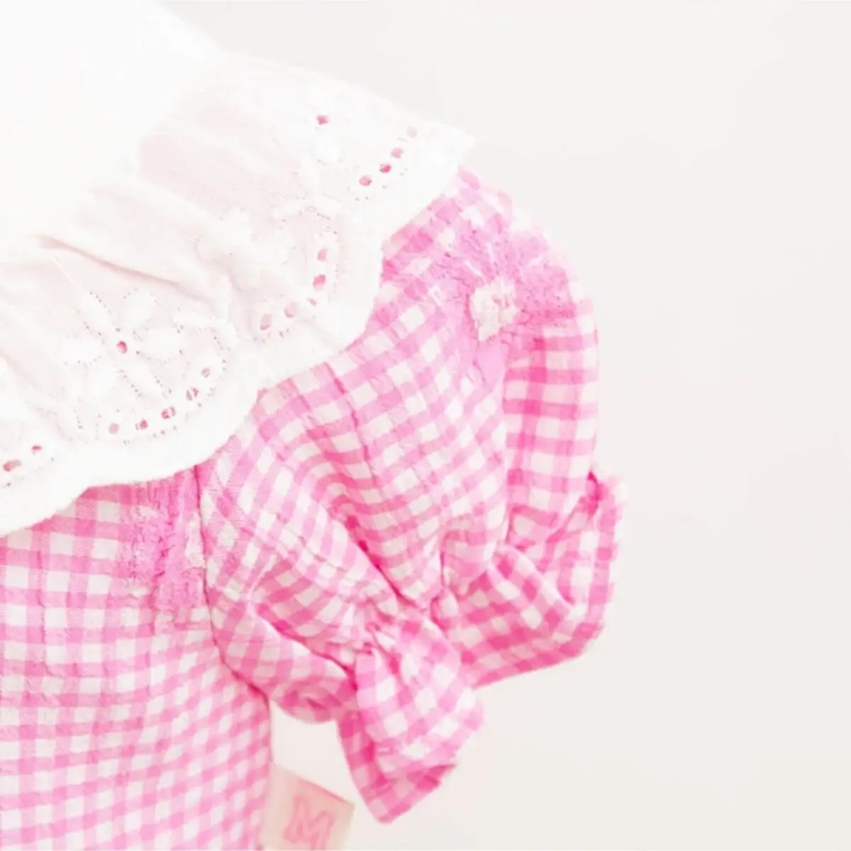 Mymio Elbise Bant Takım Çiçek Nakışlı Pembe