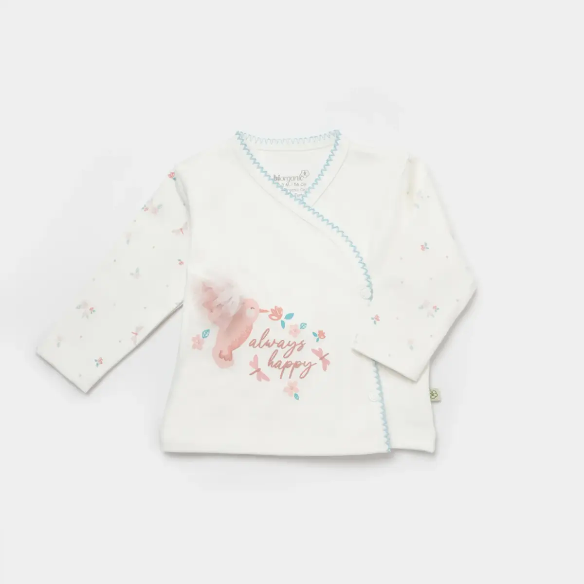 Bibaby Organik Zıbın Takımı 3lü Always Happy Ekru - Gül Kurusu