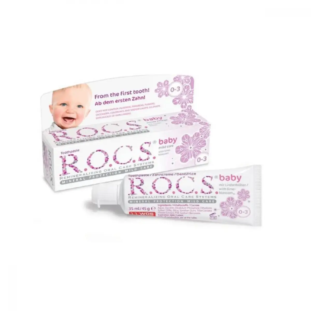 Rocs Baby Bebek Diş Macunu Florürsüz Ihlamur Özlü 35 ml 0-3 Yaş