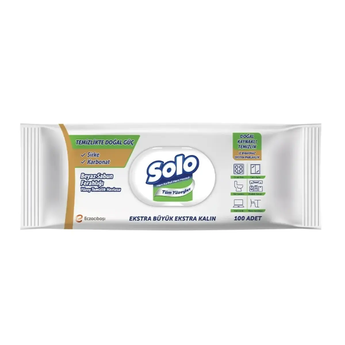 Solo XL Yüzey Temizlik Havlusu Doğal Güç Beyaz Sabun 100lü