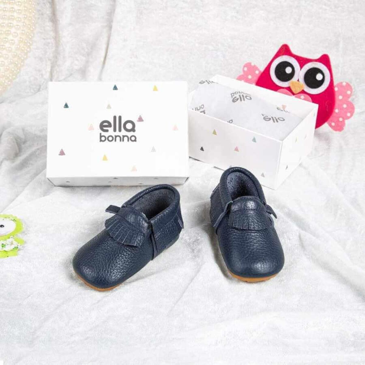 Ella Bonna Bebek Ayakkabısı Hakiki Deri Koyu Mavi