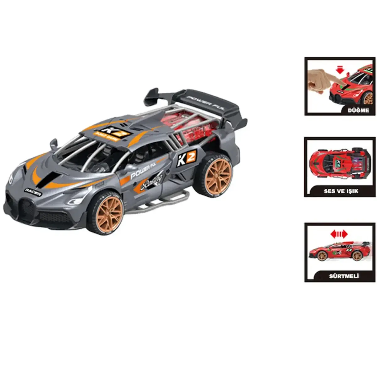 Vardem Sürtmeli Işıklı ve Sesli Renkli Yarış Arabası