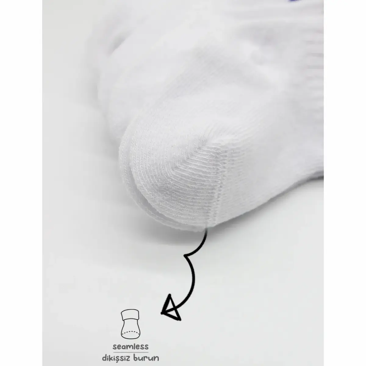 Bibaby Çorap Soket Bistyle 6lı Penye Çemberli Kırmızı - Beyaz