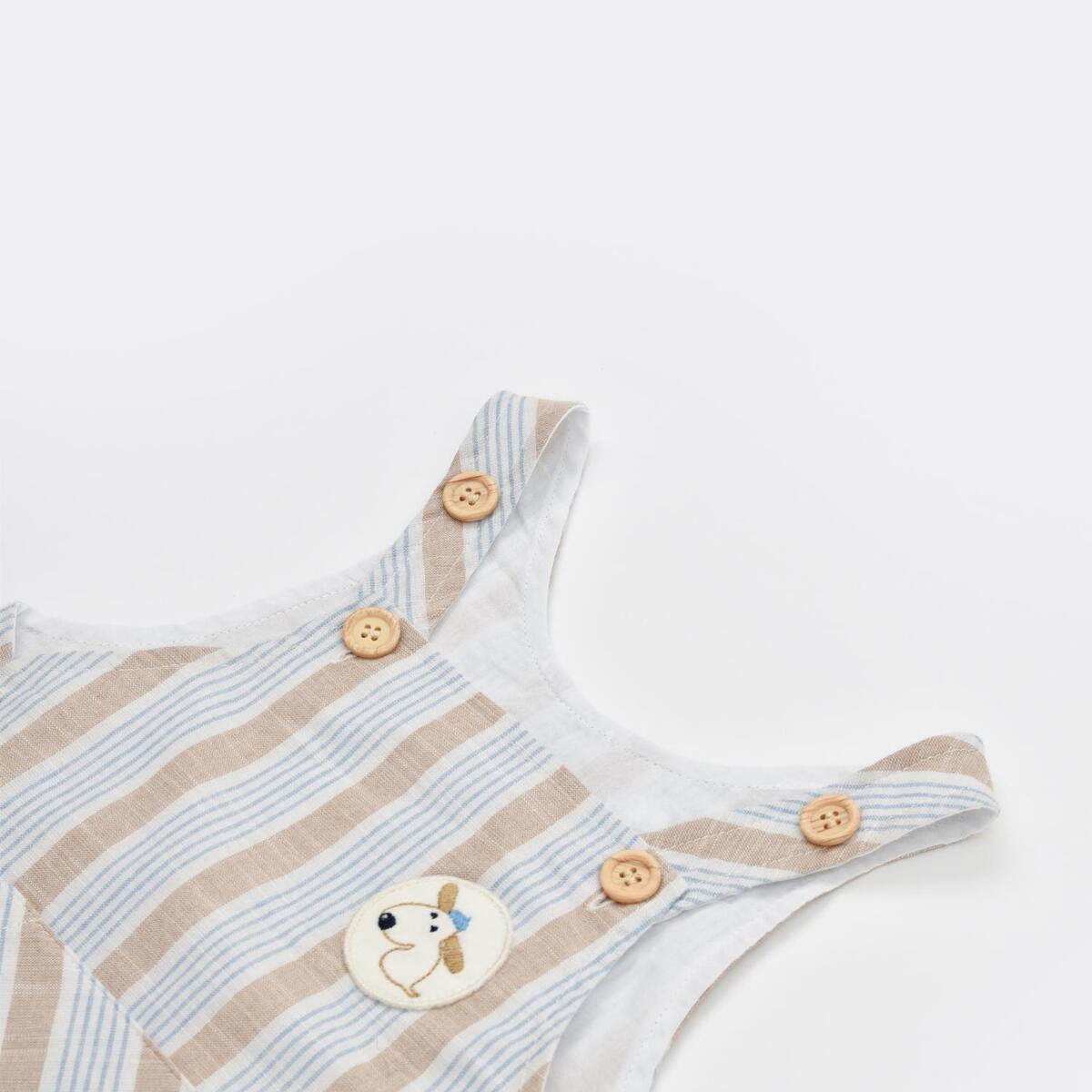 Bibaby Salopet Tulum Stripe Sytle Bej - Mavi