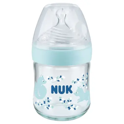 Nuk Nature Sense Isı Göstergeli Cam Biberon 120 ml Mavi