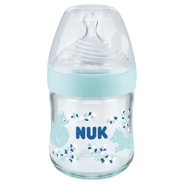 Nuk Nature Sense Isı Göstergeli Cam Biberon 120 ml Mavi