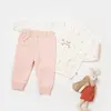 Bibaby Organik 2li Takım The Flowers Ekru - Pembe