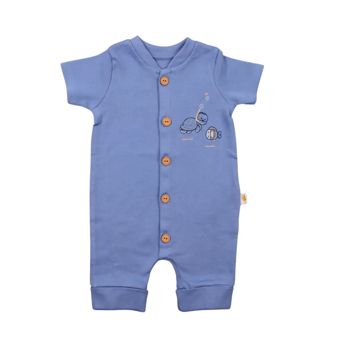 Mini Damla Tulum Kısa Balıklı İndigo Mini Damla Tulum Kısa Balıklı İndigo