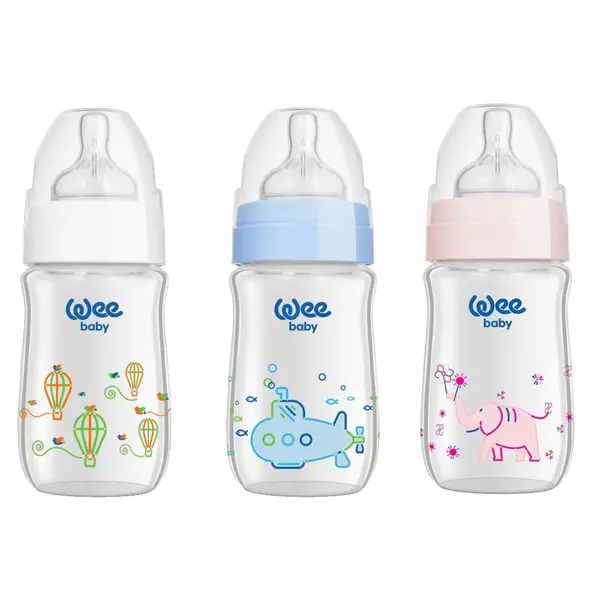 Wee Baby Klasik Plus Geniş Ağızlı Isıya Dayanıklı Cam Biberon 180 ml