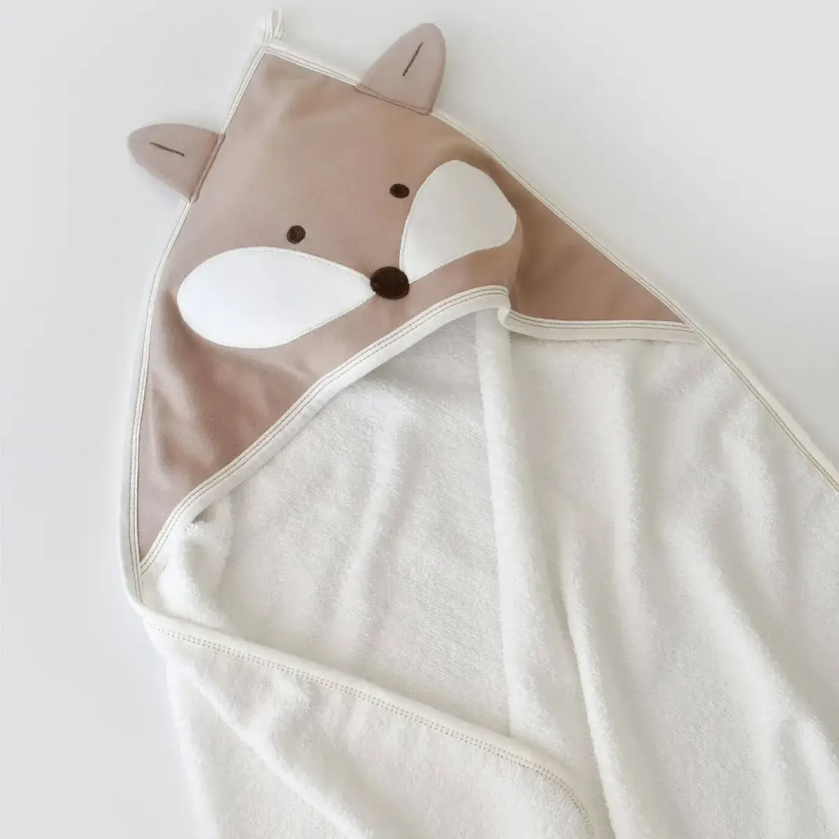 Bibaby Bornoz Takımı Sweet Fox Ekru - Kahverengi