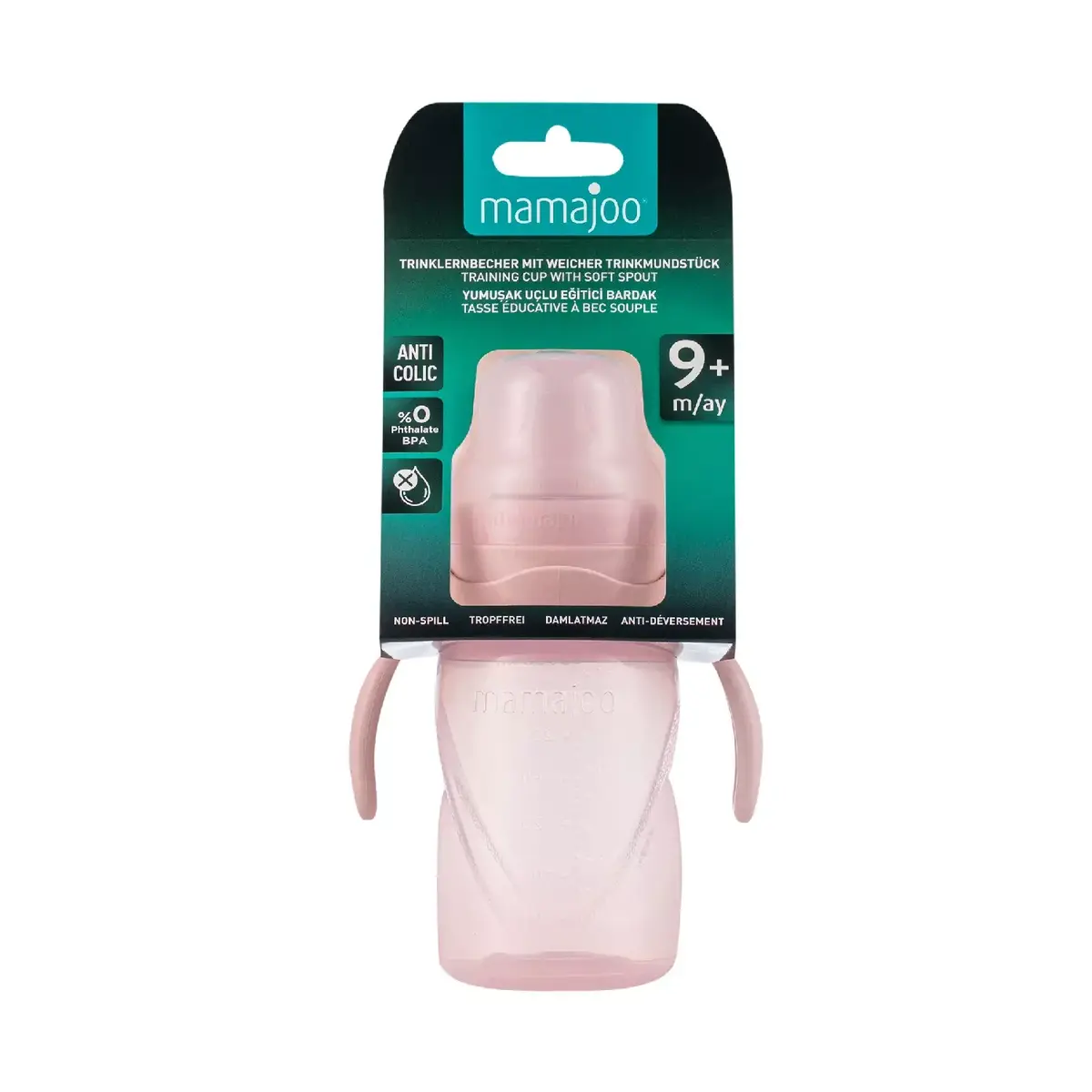 Mamajoo Kulplu Eğitici Bardak 270 ml Powder Pink