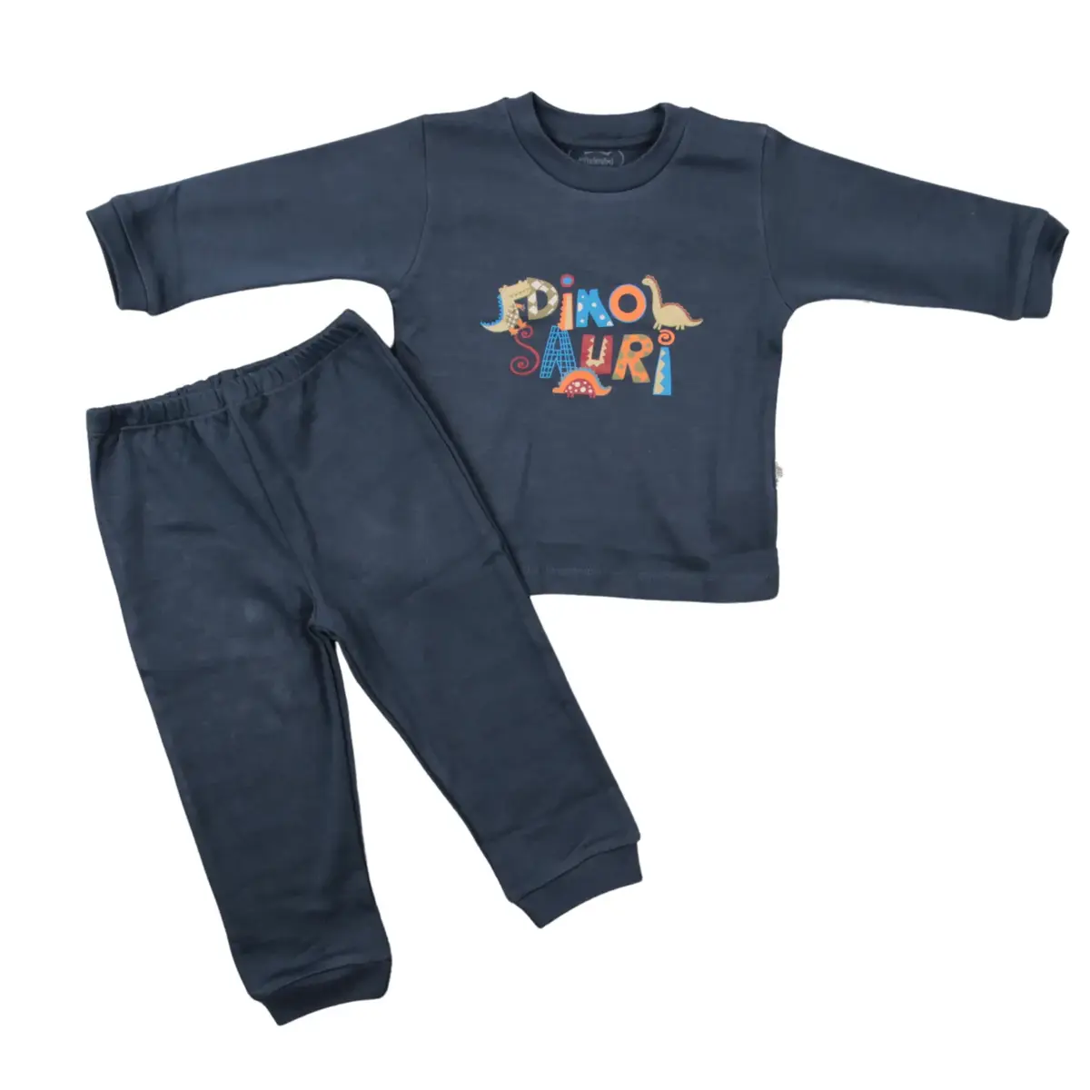 Mini Damla Pijama Takımı Dinazorlu Petrol Mini Damla Pijama Takımı Dinazorlu Petrol