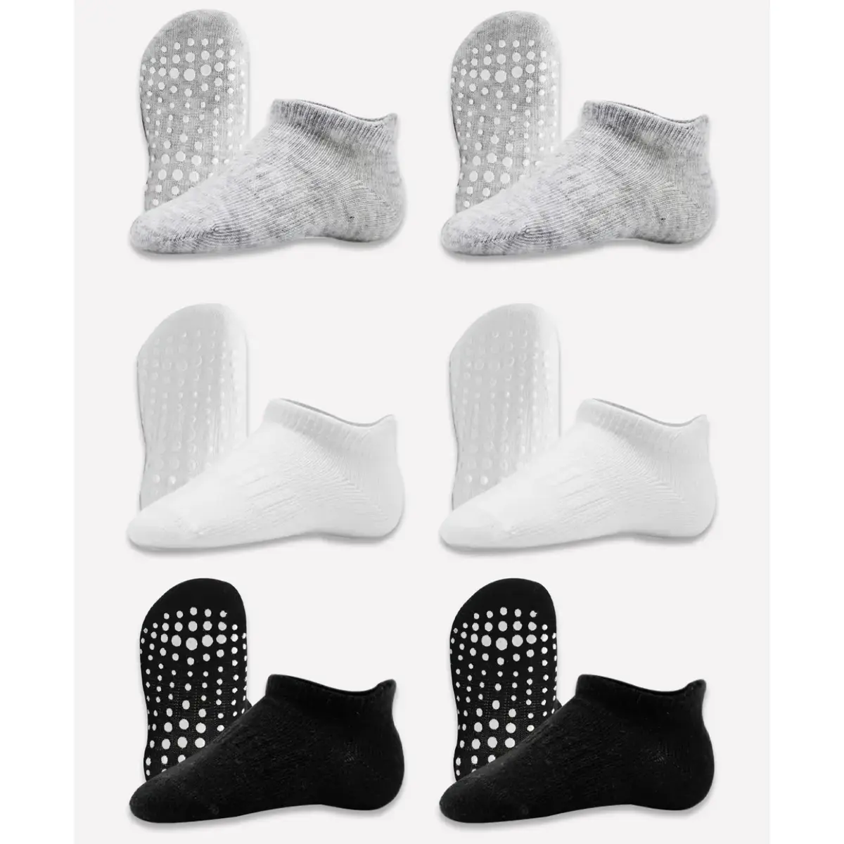 Bibaby Çorap Sneakers Bistyle 6lı Kaymaz Penye Gri