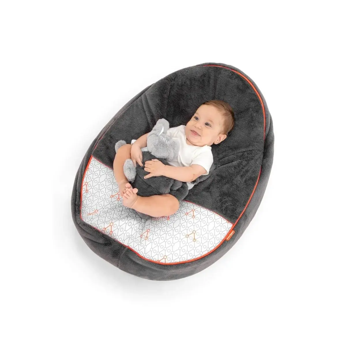 Gezenbebe Comfy Dolgulu Bebek Pufu Charcoal