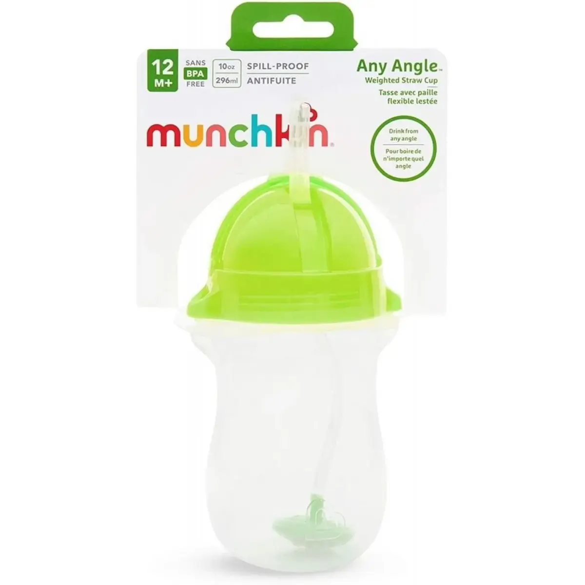 Munchkin Tıklama Kilitli Uçlu Pipetli Alıştırma Bardağı 296 ml Yeşil