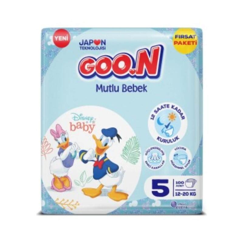 Goon Mutlu Bebek Bebek Bezi 5 Beden 12-20 Kg 100lü Aylık Fırsat Paketi