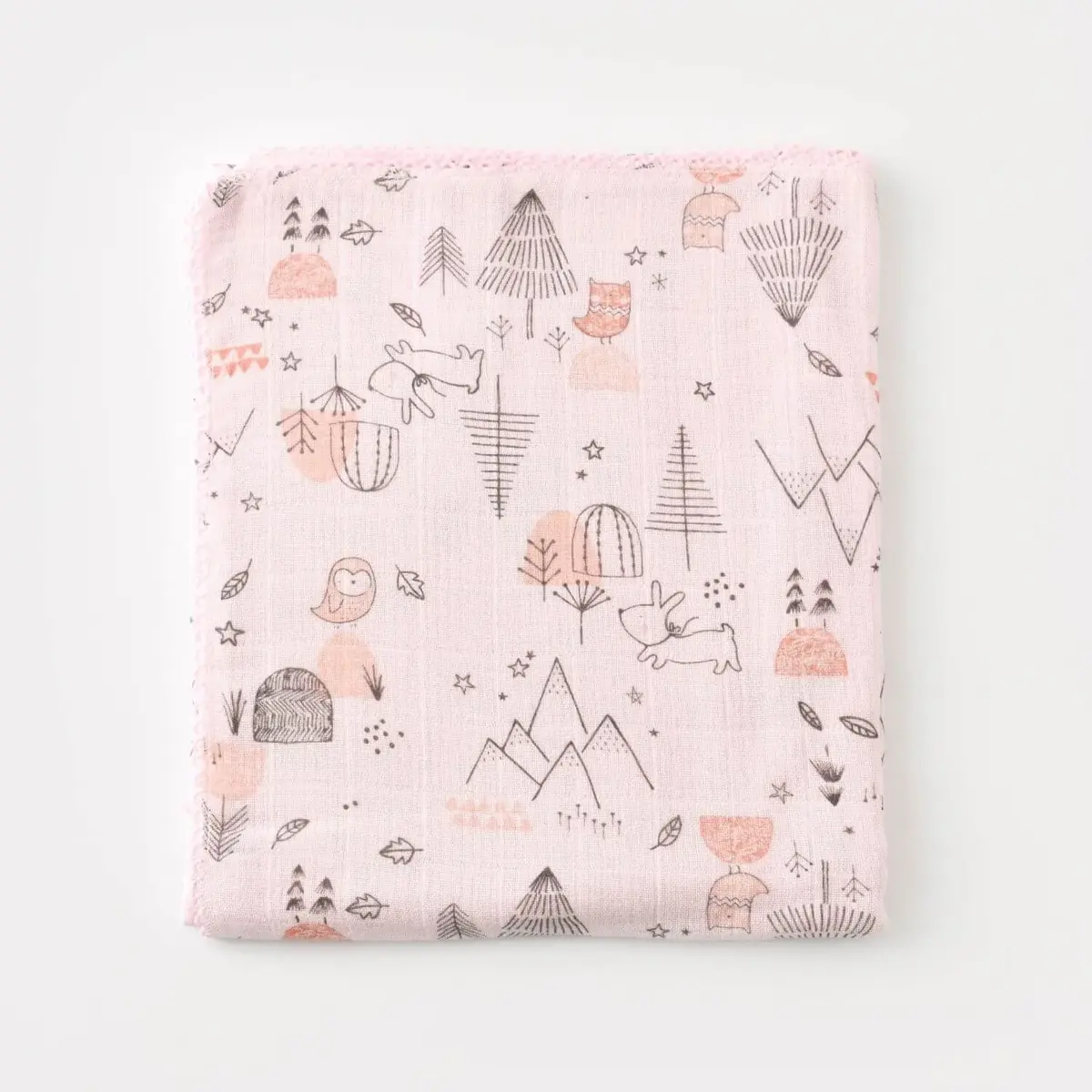 Bibaby Müslin Battaniye Mountain Pembe