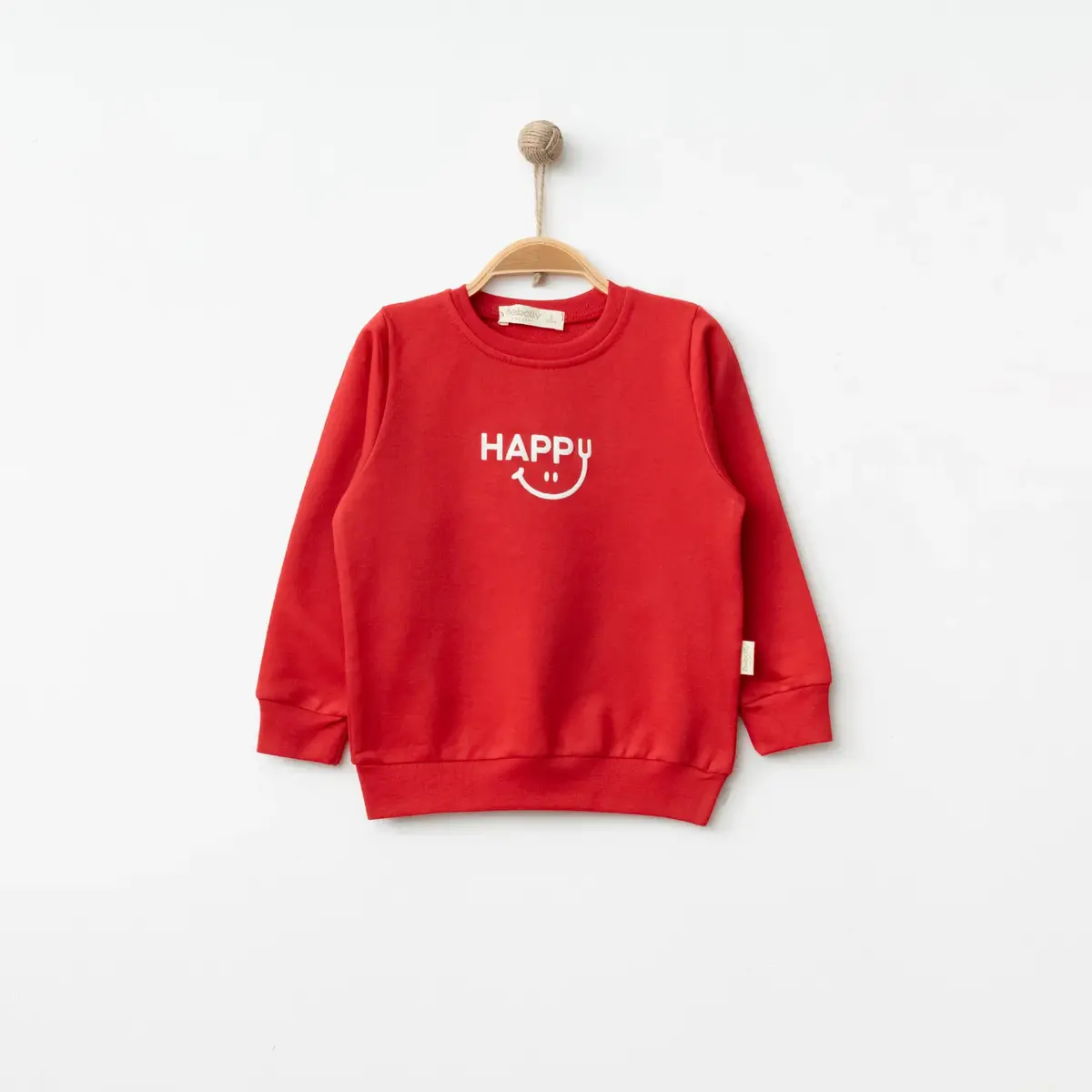 Bebolly Sweatshirt Happy Baskılı Kırmızı Bebolly Sweatshirt Happy Baskılı Kırmızı