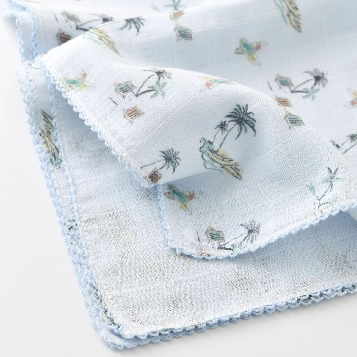 Bibaby Müslin Battaniye Palm Mavi