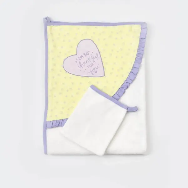 Bibaby Organik Havlu Love You Baby Yellow Lavender