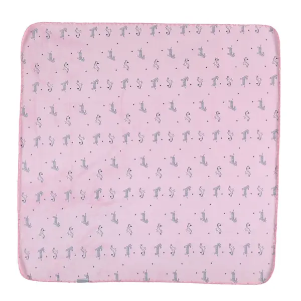 Bibaby Battaniye Happy Zebra Land Fluffy Pembe