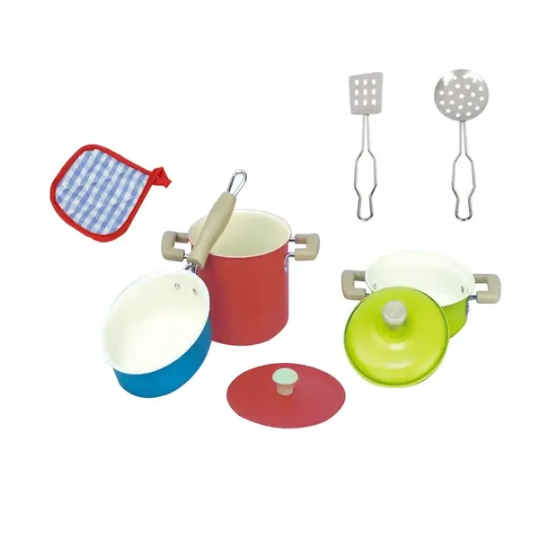 Vardem Renkli Emaye Tencere Tava Seti 8 Parça