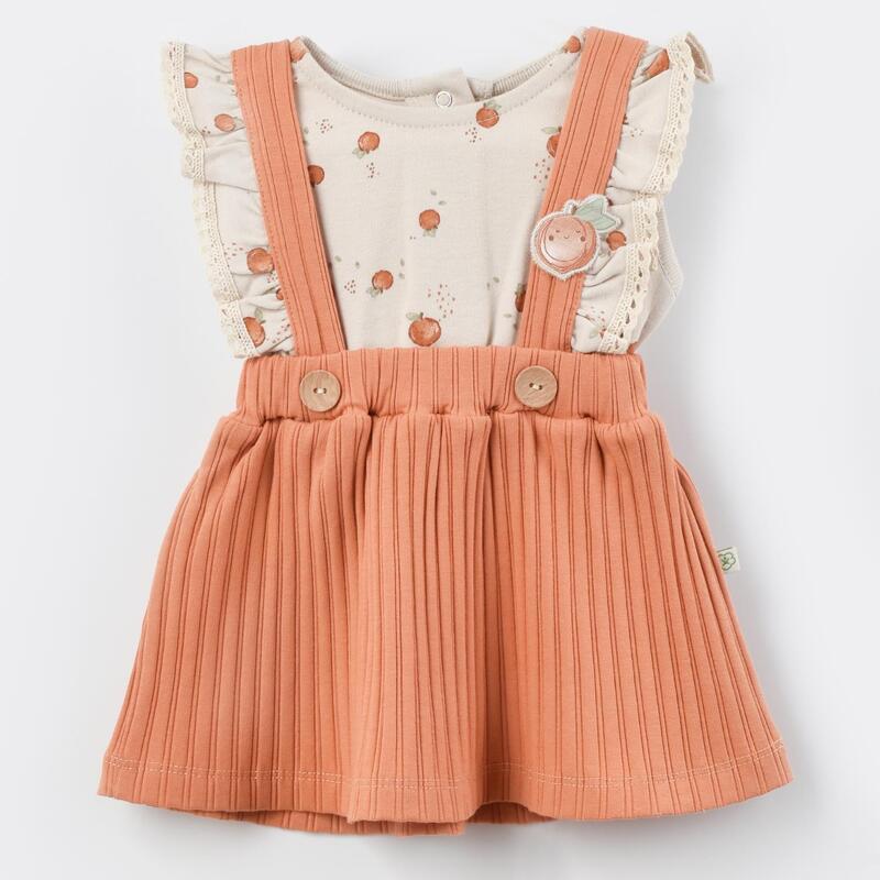 Bibaby Organik Elbise Summer Fruit Light Cream - Caramel