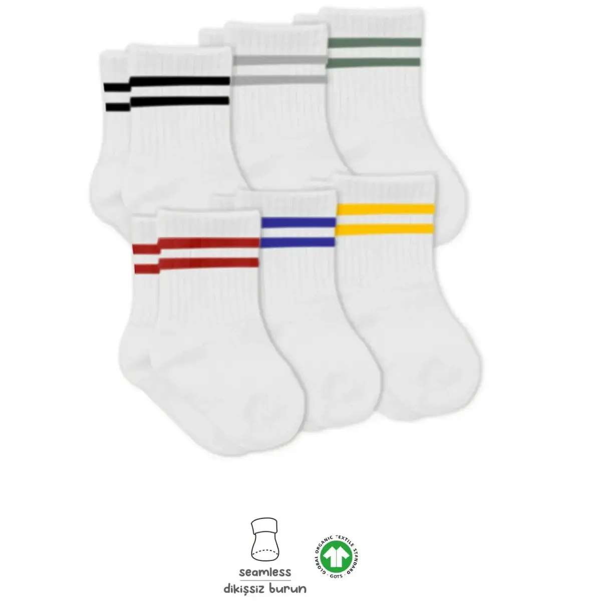 Bibaby Çorap Soket Bistyle 6lı Penye Çemberli Kırmızı - Beyaz Bibaby Çorap Soket Bistyle 6lı Penye Çemberli Kırmızı - Beyaz