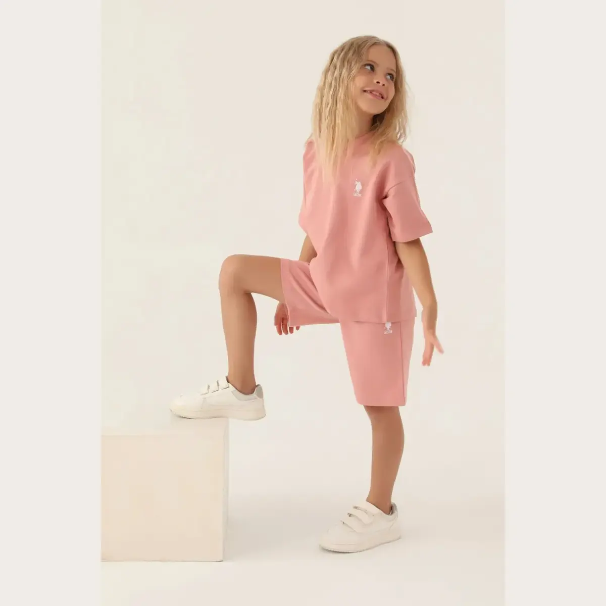 U.S. Polo 2li Takım Bermuda Retro Pembe