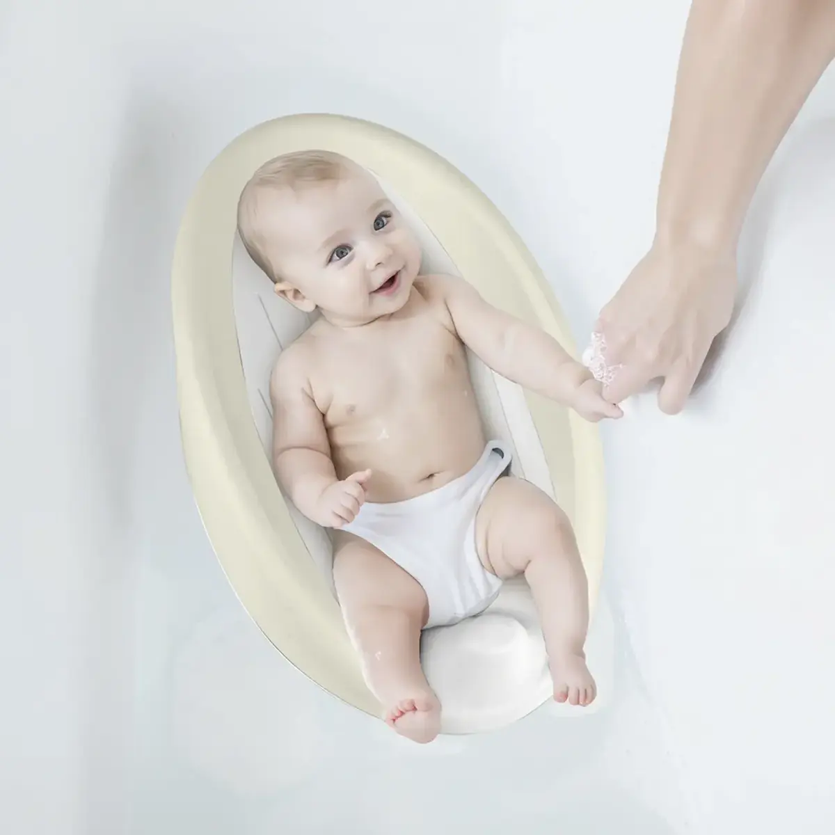 Dolu Nuve Çocuk Banyo Sırt Desteği Bej