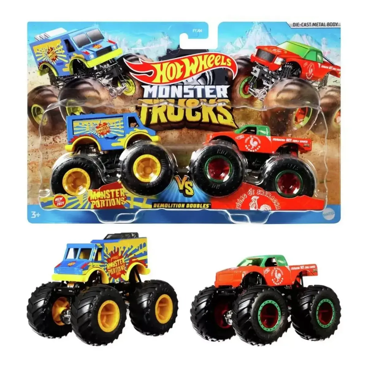 Hot Wheels Monster Trucks Güçlü İkili 1:64 Arabalar