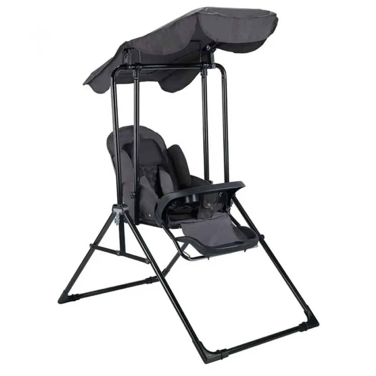 Babyhope Lüks Yatarlı Tepsili Salıncak Kırçıllı Siyah