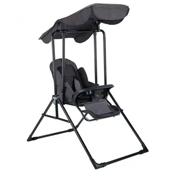 Babyhope Lüks Yatarlı Tepsili Salıncak Kırçıllı Siyah