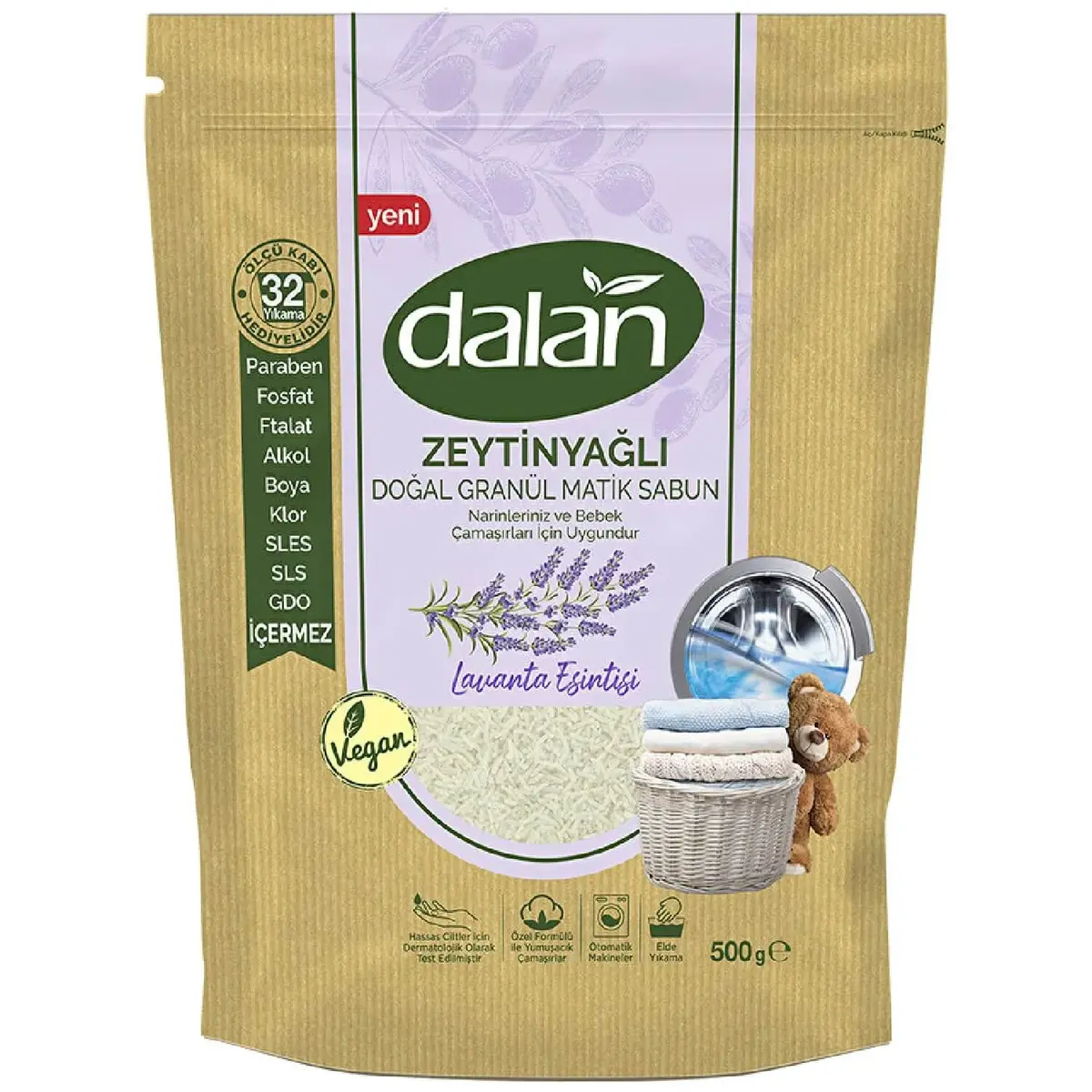 Dalan Doğal Granül Sabun Zeytinyağlı Lavanta Esintisi 500 gr Dalan Doğal Granül Sabun Zeytinyağlı Lavanta Esintisi 500 gr