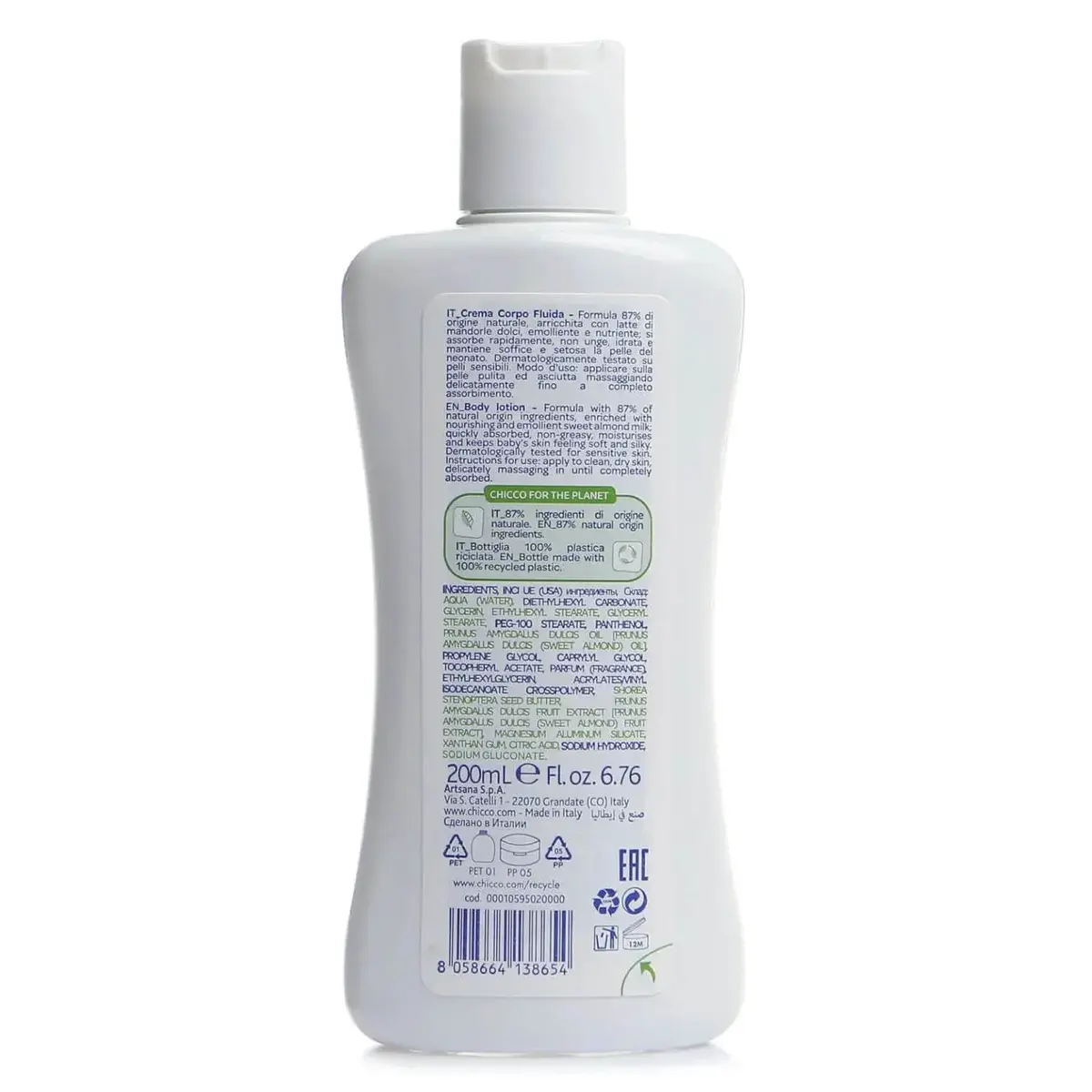Chicco Baby Moments Doğal Bebek Vücut Losyonu 200 ml