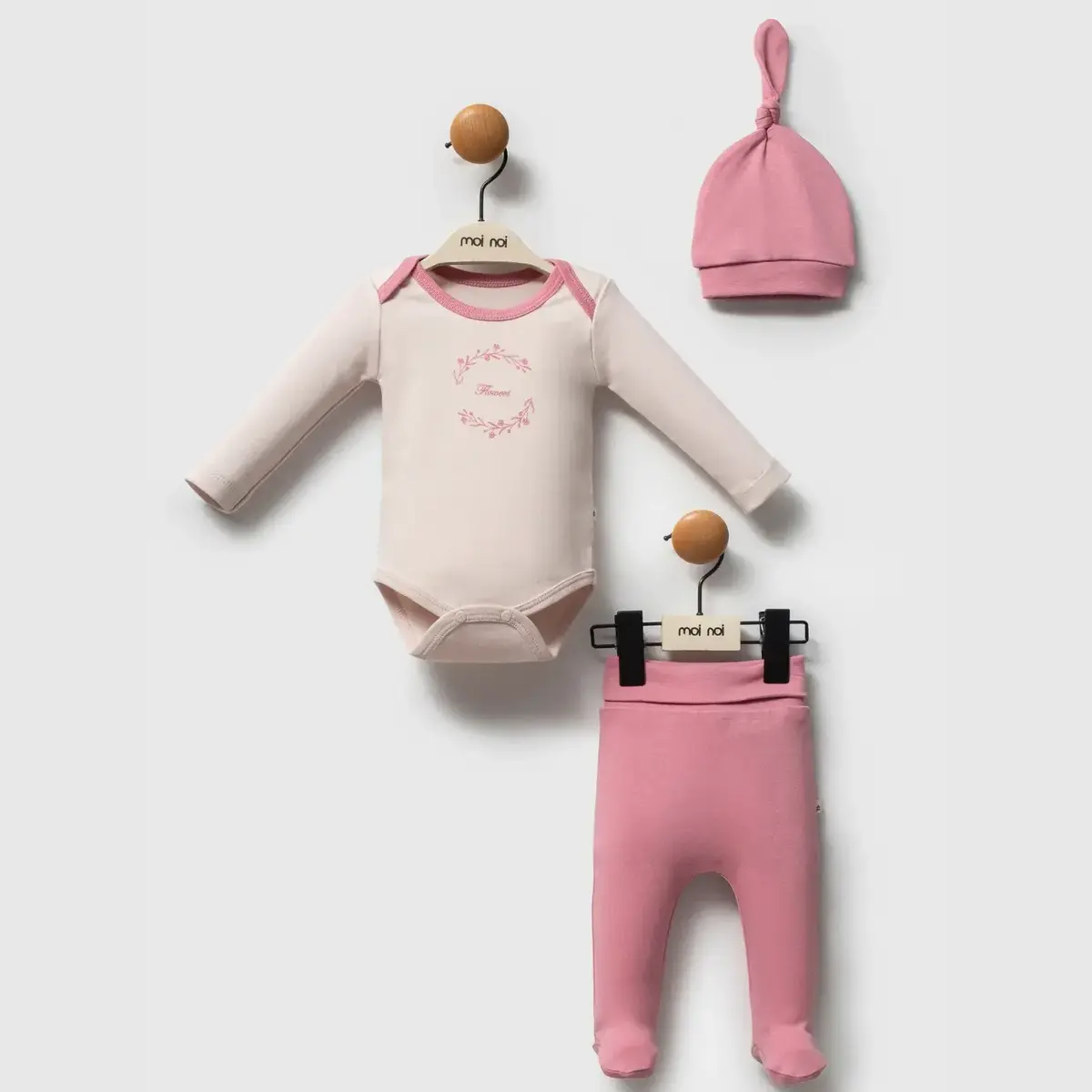 Moi Noi Zıbın Takımı 2li Flowers Mürdüm