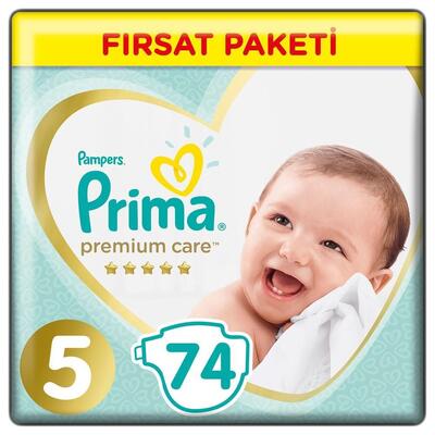 Prima Premium Care Bebek Bezi 5 Beden Junior 11-16 Kg 74lü Ultra Fırsat Paketi