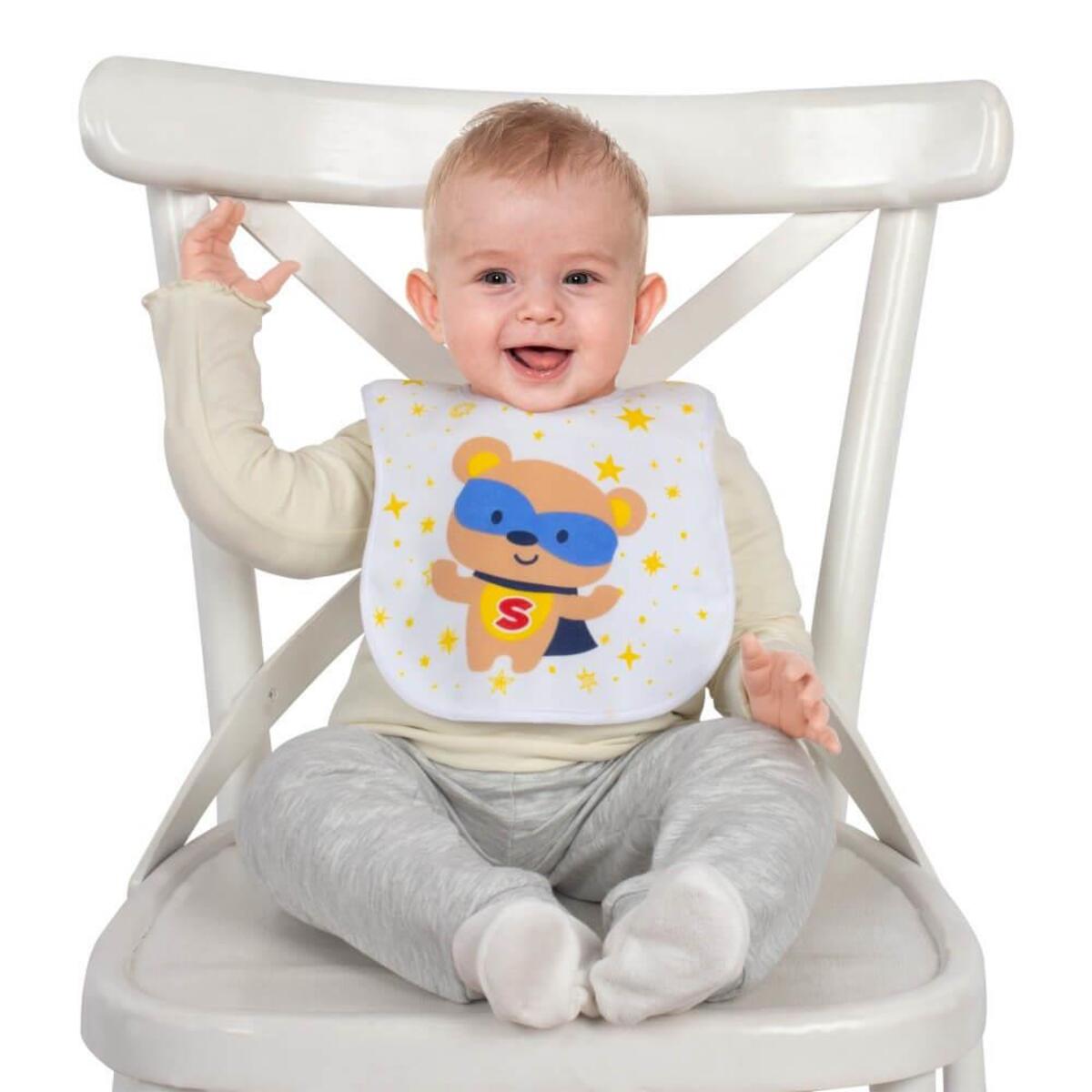 Sevi Bebe Cırtlı Havlu Mama Önlüğü Süper Ayı
