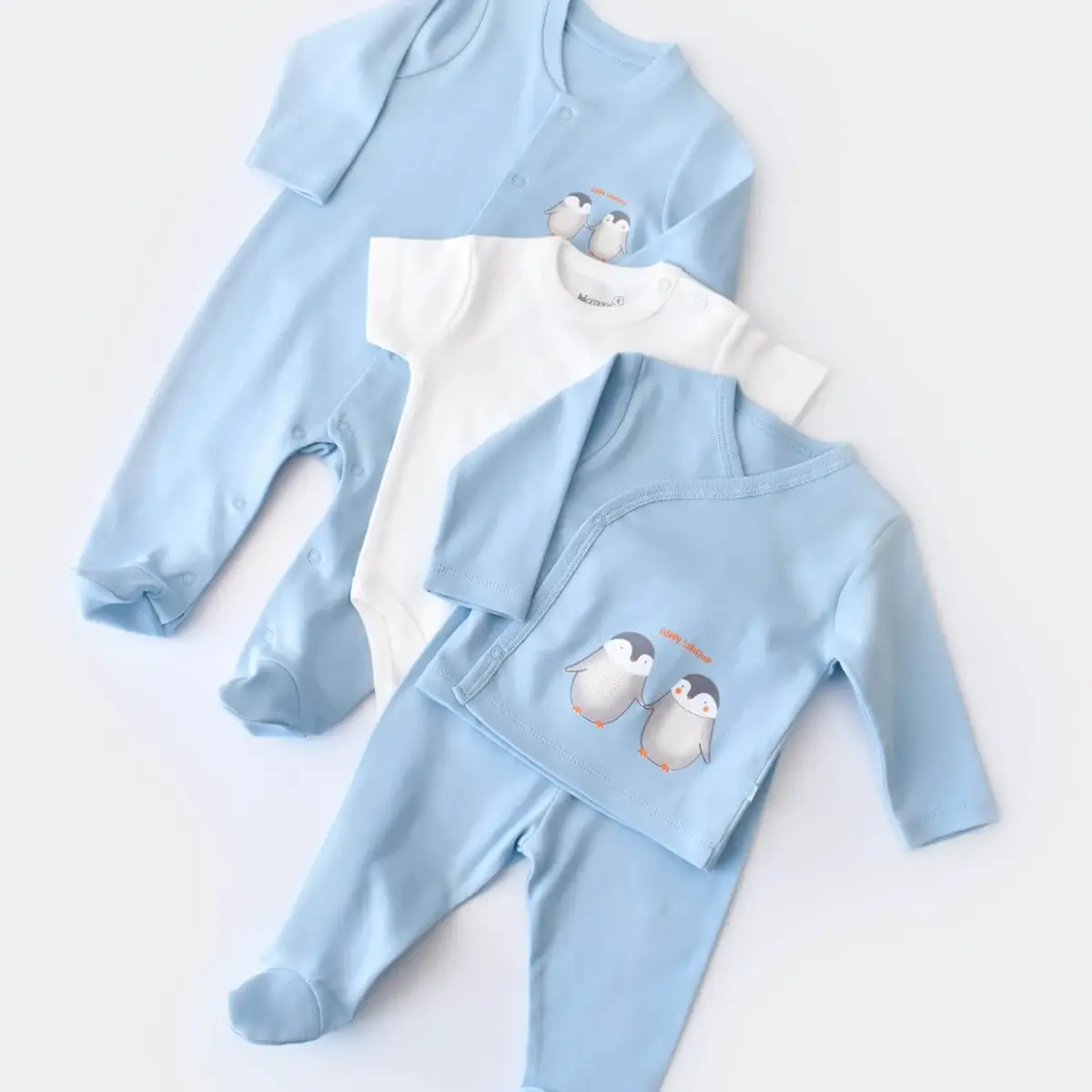 Bibaby Organik Hastane Çıkışı 10lu Hello New Penguins Mavi