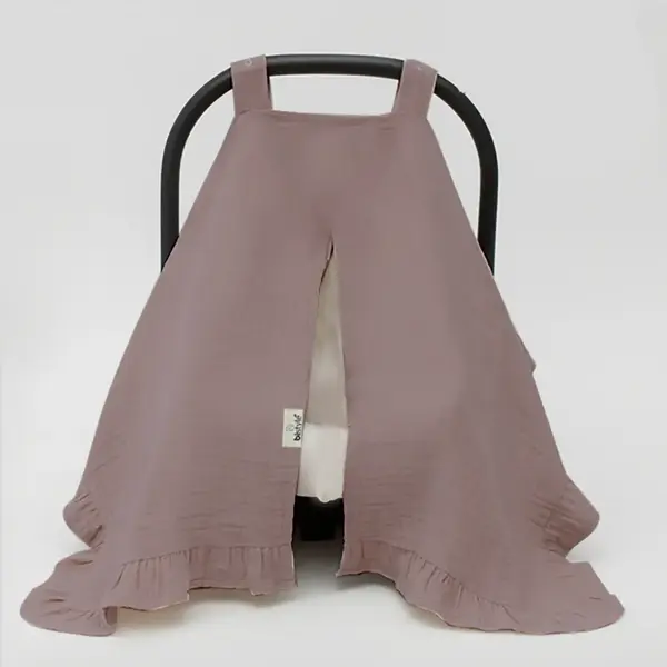 Bistyle Müslin Puset Yüz Örtüsü Fırfırlı Antrasit