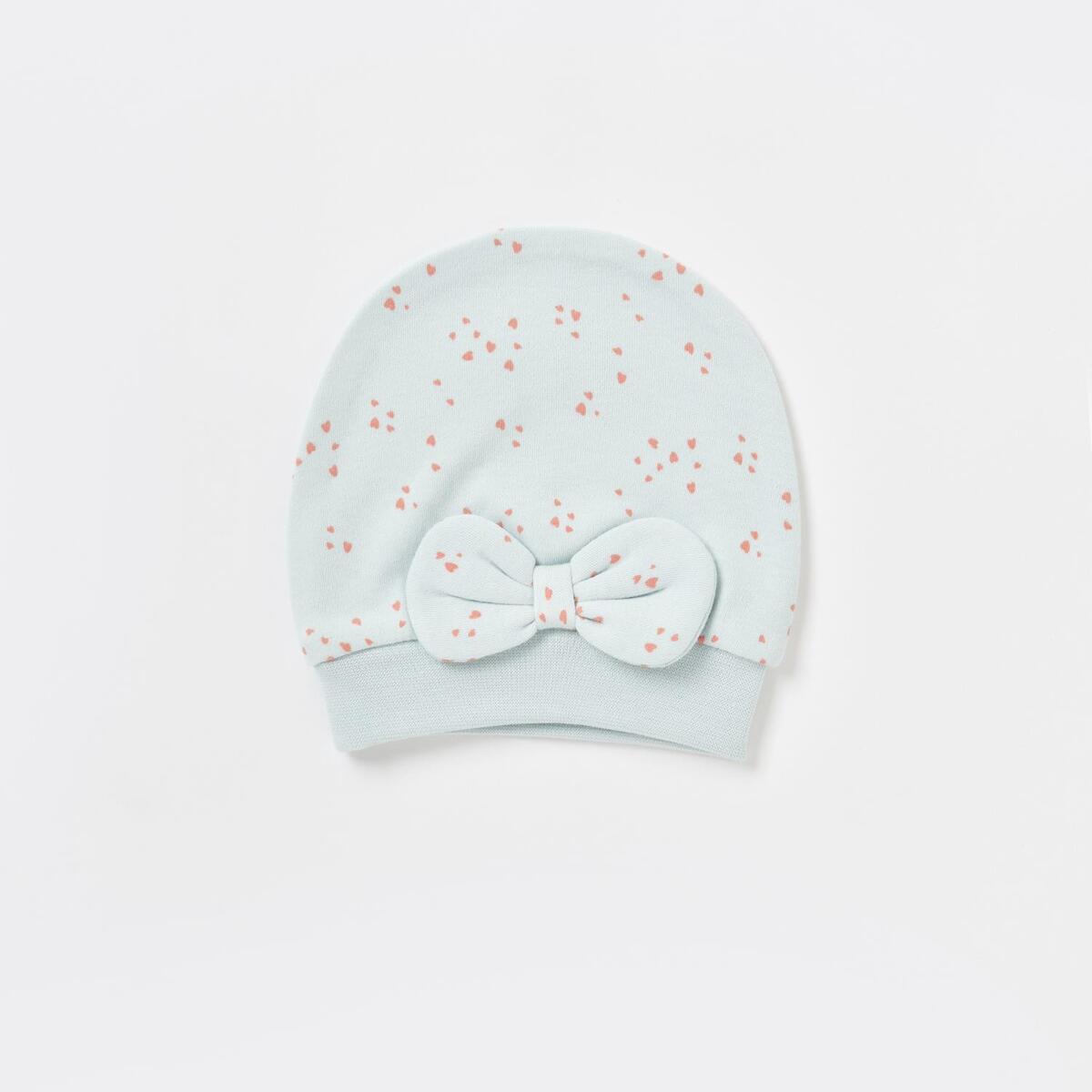 Bibaby Organik Şapka 2li Pretty Ears Bunny Mint - Ekru