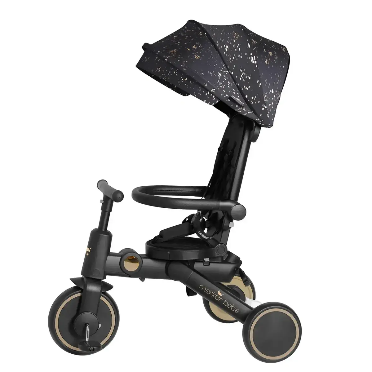 Merkür Bebe 9in1 Hawk Üç Tekerlekli Bebek ve Çocuk Bisikleti Premium Gold