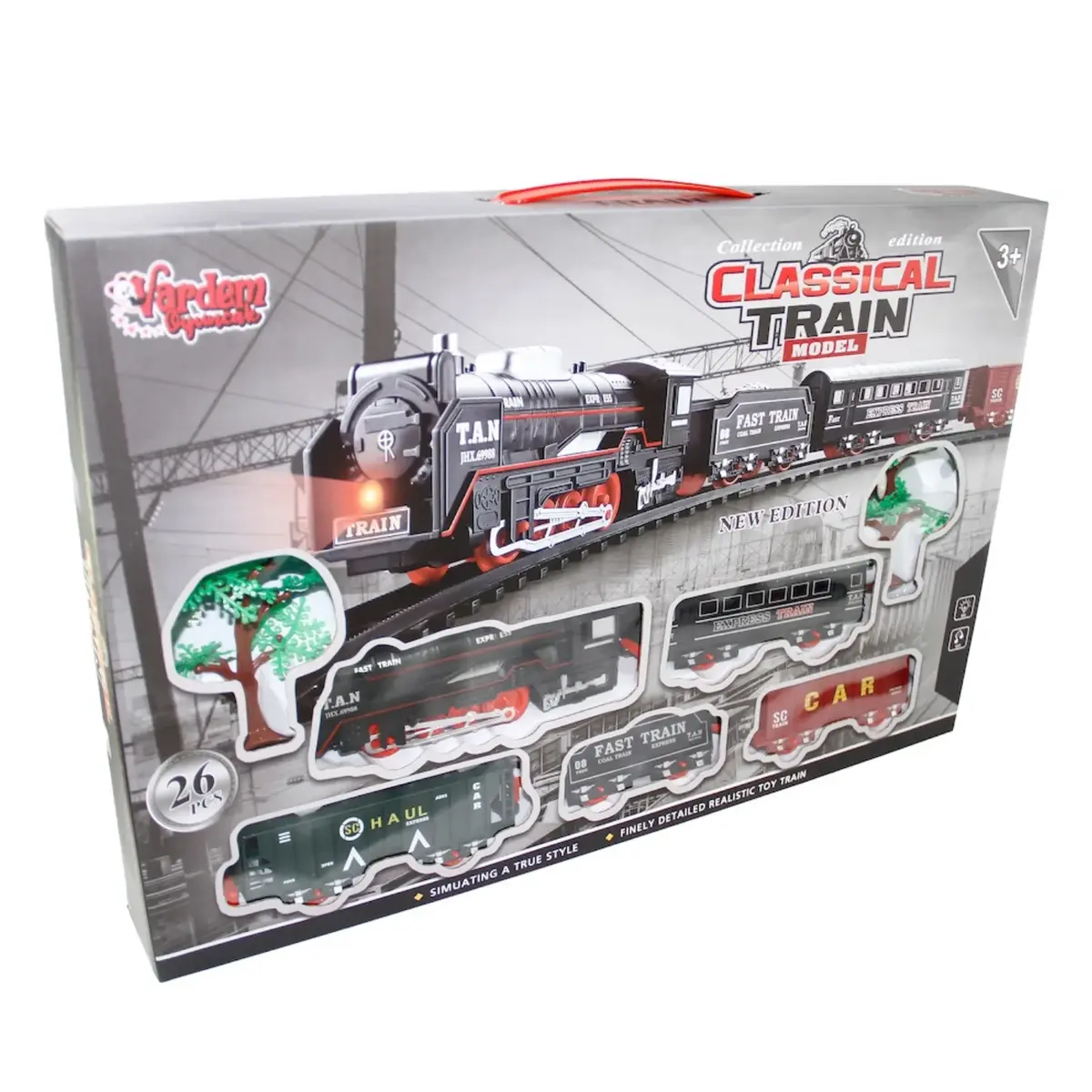 Vardem Kutulu 26 Parça Işıklı ve Sesli Classic Model Tren Set