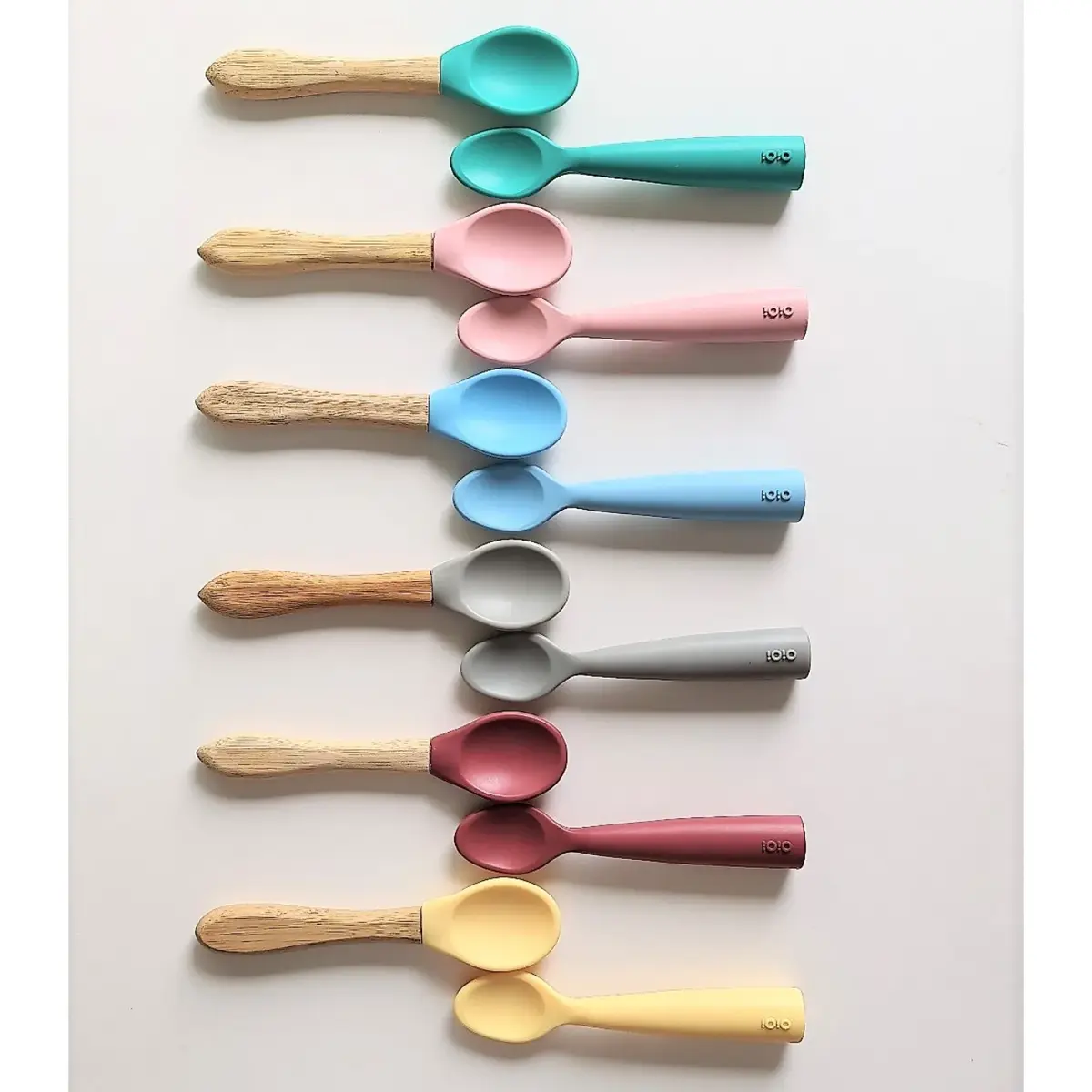 OiOi Nam Nam Kaşık 2li 6+Ay Pinky Pink - Powder Grey