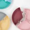 OiOi Puzzle Vakumlu Mama Tabağı Mellow Yellow - Powder Grey