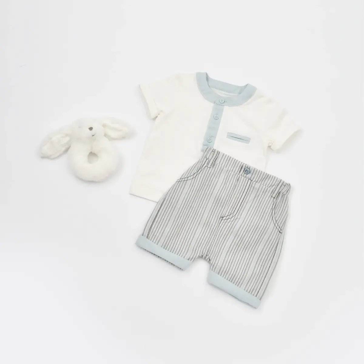 Bibaby 2li Takım Şortlu Azur Mavi