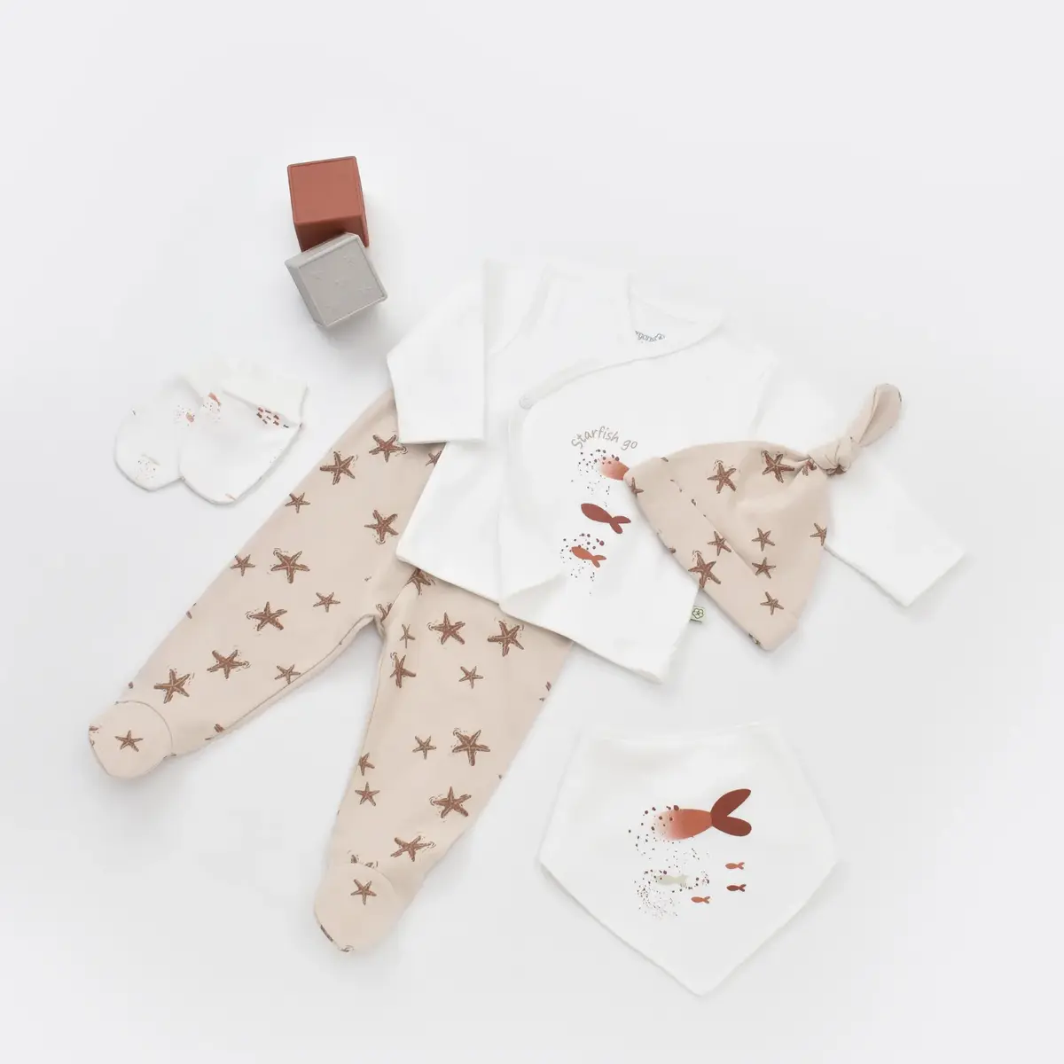 Bibaby Organik Hastane Çıkışı 5li Magic Starfish Latte