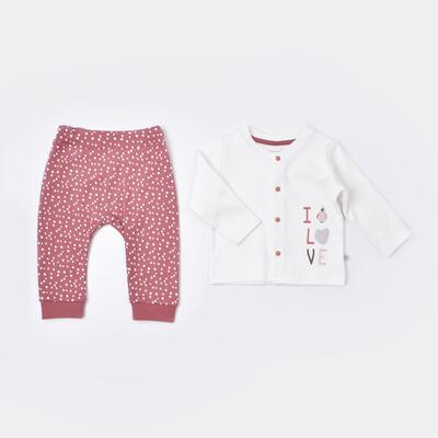 Bibaby Organik Pijama Takımı Little Love Rose Dry